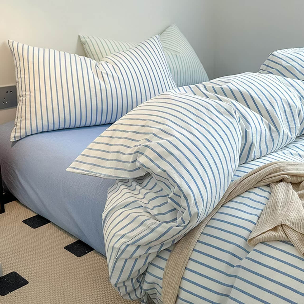 Cotton Yarn-dyed Washed Four-piece Set