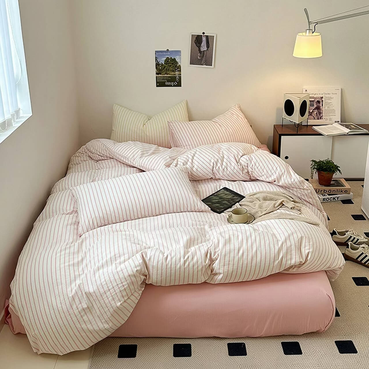Cotton Yarn-dyed Washed Four-piece Set
