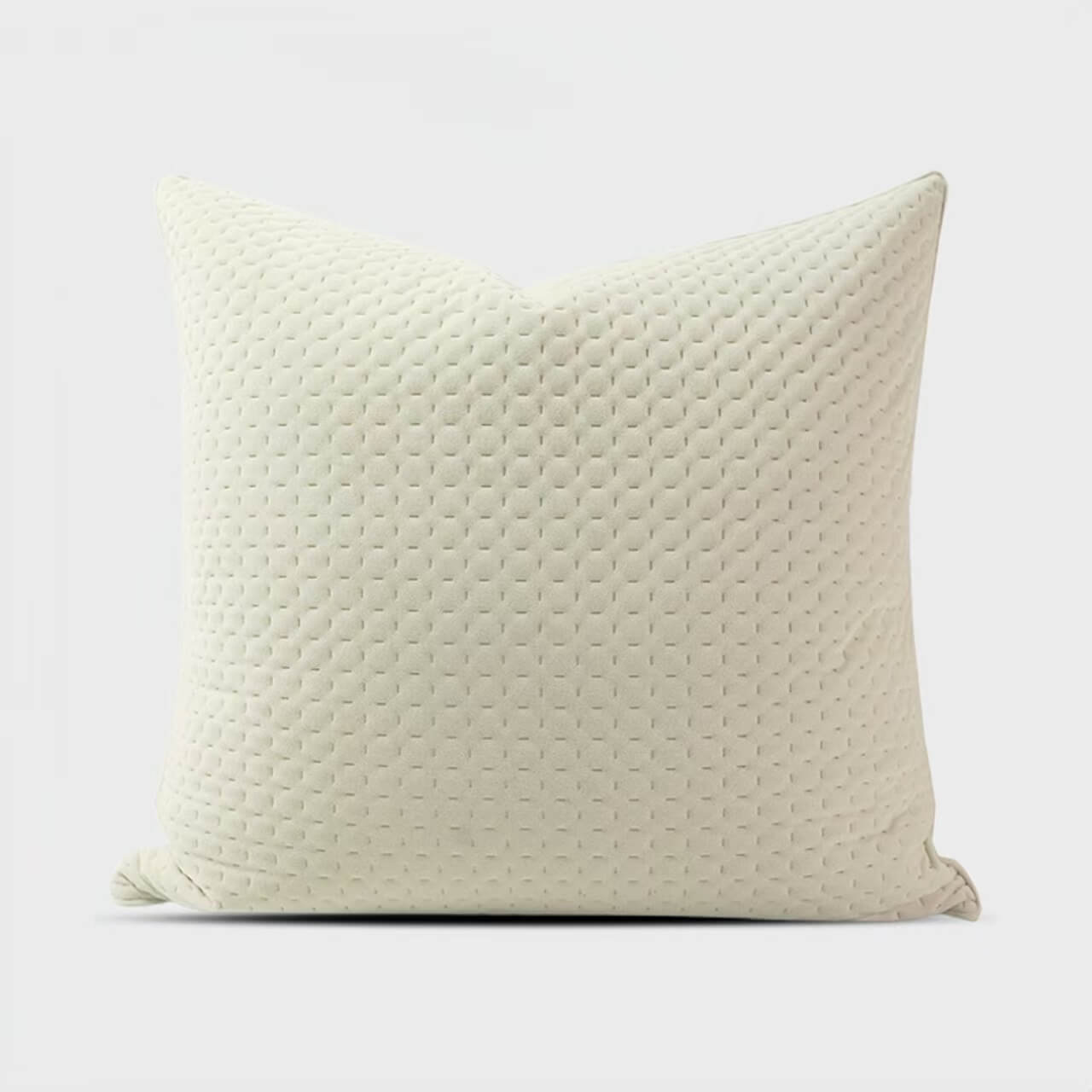 Milky White Piping Flannel Pillow