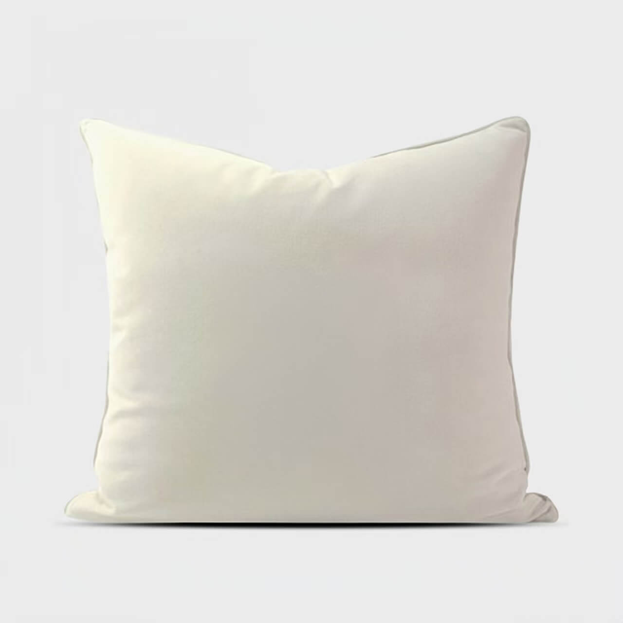 Milky White Piping Flannel Pillow