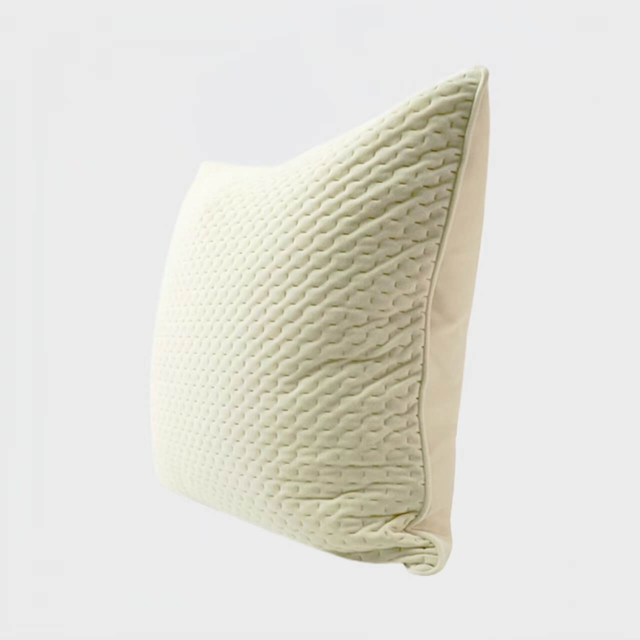 Milky White Piping Flannel Pillow