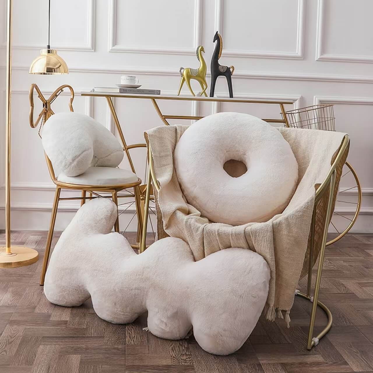 Rabbit Velvet Nordic Bedside Pillow